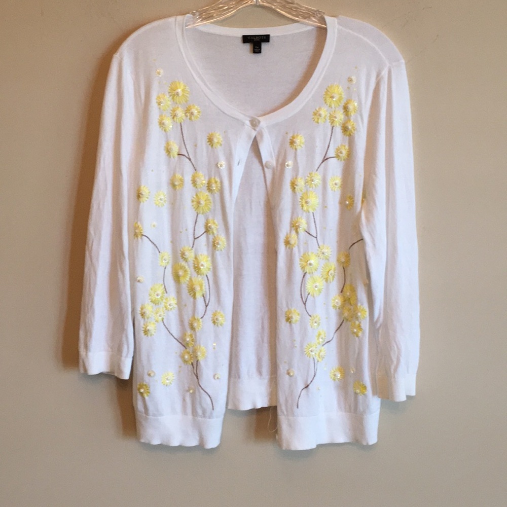 Talbots Petites Embellished Cardigan